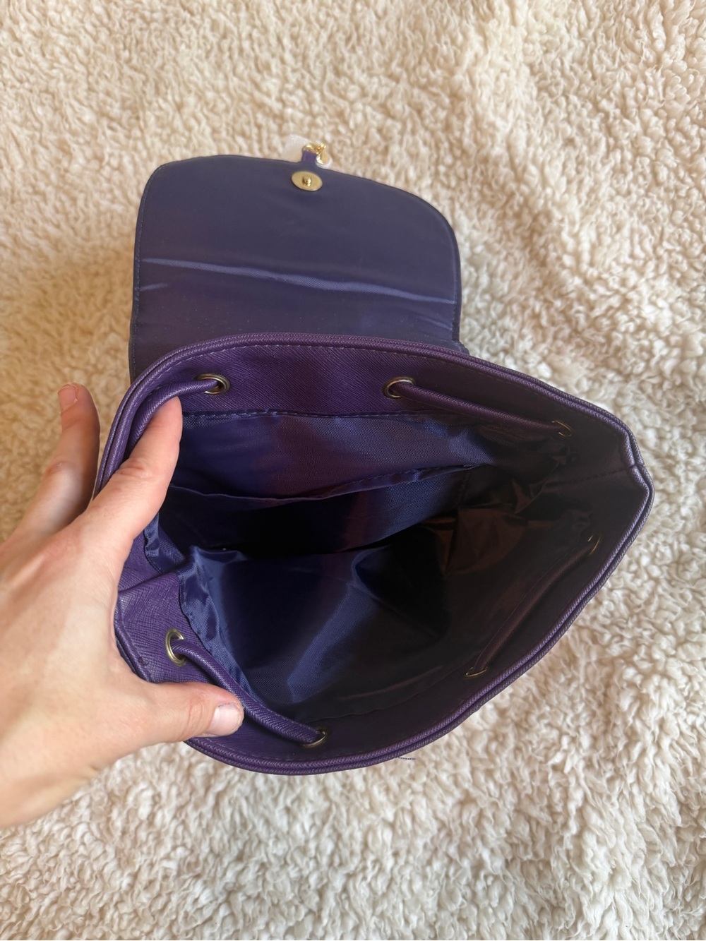 Monat Deep Purple Drawstring Backpack - Picture 4 of 6